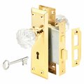 Prime-Line Mortise Keyed Lock Set with Glass Knob, Fits Doors with 2-3/8 In. Backset E 28336